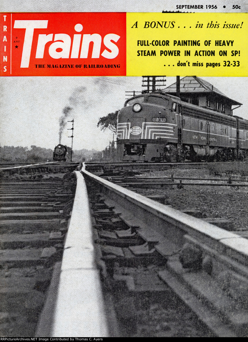 "Trains" Magazine, Front Cover, 1956